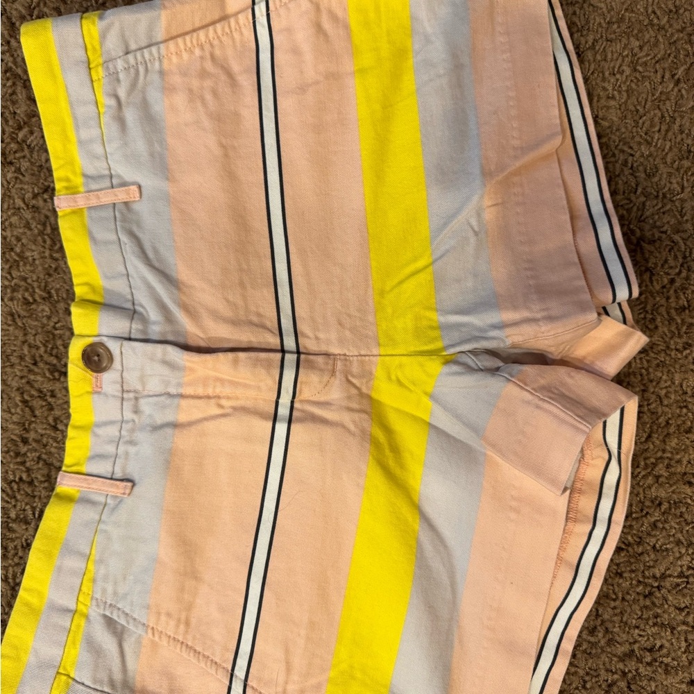 GAP Women's Striped Yellow and Pink Shorts